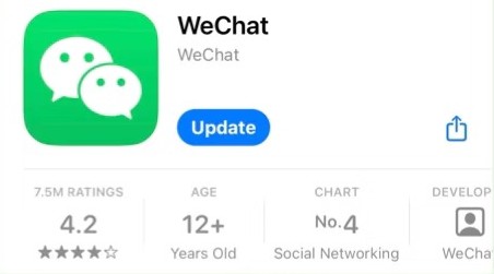 WeChat download and sign-in screens
